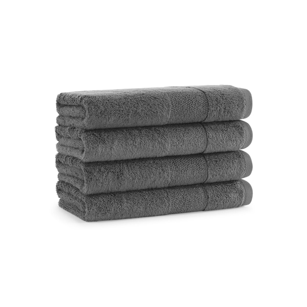 Monarch Brands Turkish Hand Towels, 18in x 32in, Solid , Pewter, 4PK PNP-HT-TS-1832-5-4-PTR - main